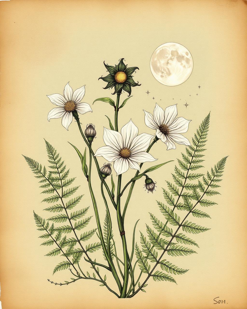 Moonflower & Fern